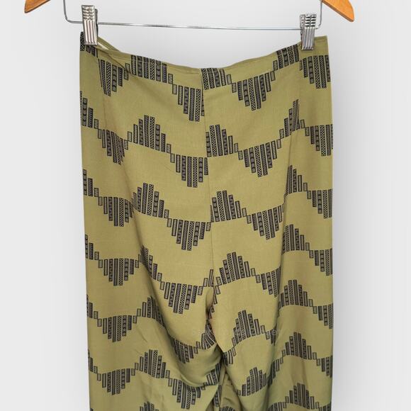 HIIH Hawaii’s Finest Green Wide Leg Pants XL Knotted Waist Beach Resortwear - Picture 6 of 7